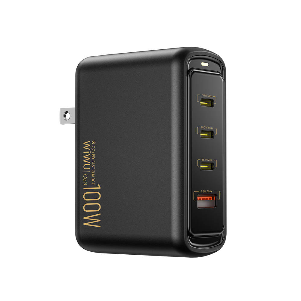 Wiwu Wi-U022W Warrior Series GaN Technology 100W QC+PD Universal Fast Charging Head Black