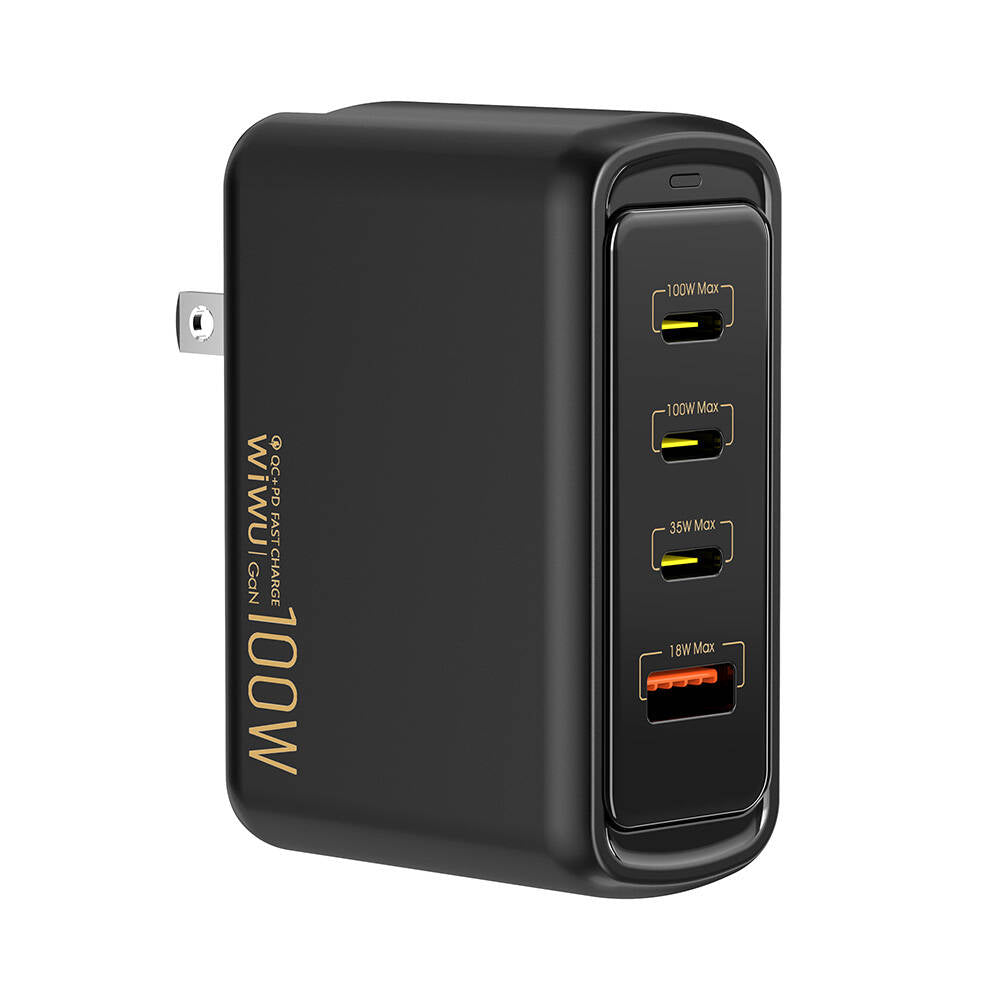 Wiwu Wi-U022W Warrior Series GaN Technology 100W QC+PD Universal Fast Charging Head Black