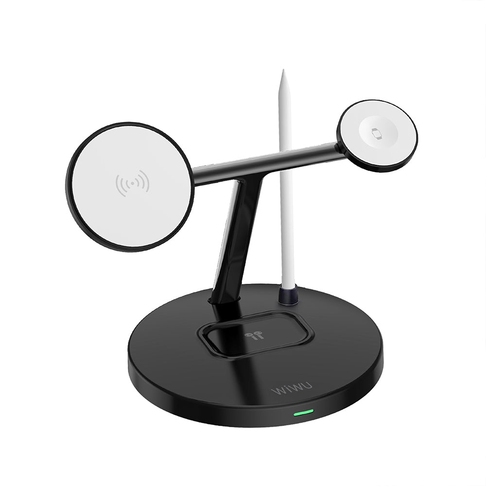 Wiwu Wi-W032 4 in 1 Magnetic Fast Charging Wireless Charging Stand 15W Black