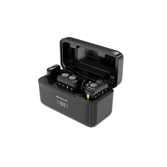 Wiwu Wi-WM005 2in1 Type-C ve Lightning Portlu ANC Özellikli Kablosuz Yaka Mikrofonu Siyah