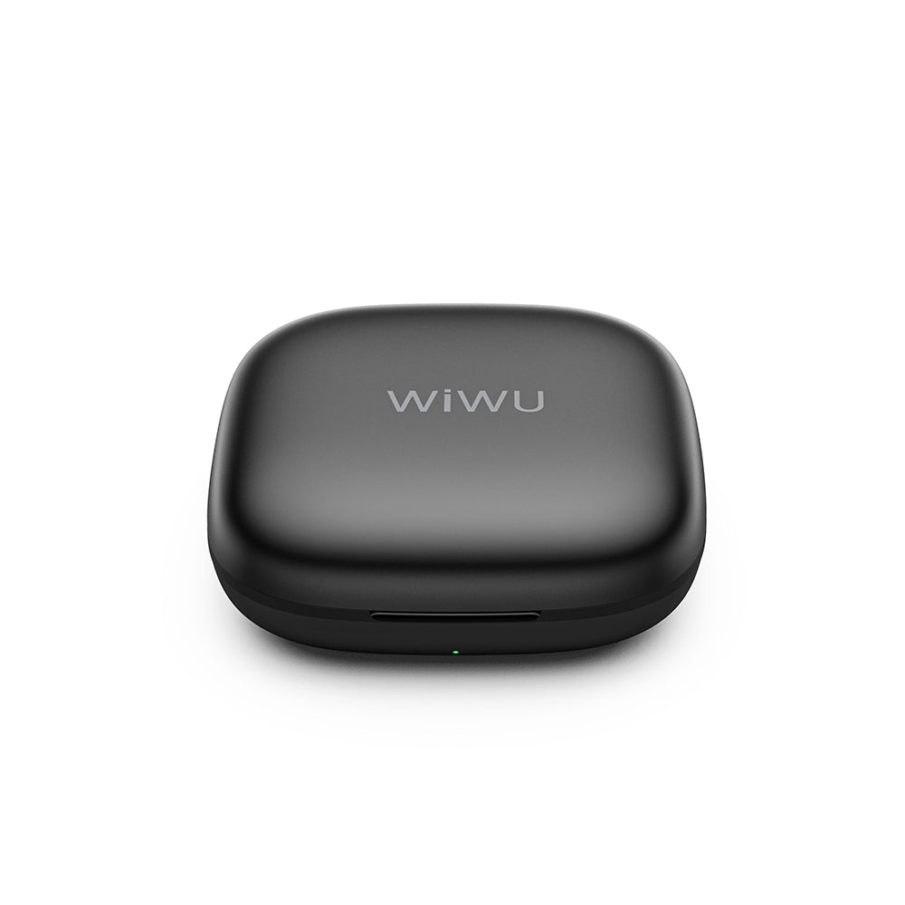 Wiwu Wi-WM006 2in1 Type-C Portlu Yapay Zeka Destekli ANC Özellikli Kablosuz Yaka Mikrofonu Siyah