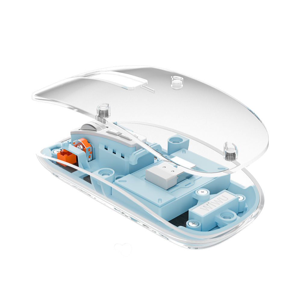 Wiwu WM105 Crystal RGB LED Illuminated Transparent Design Mouse Gray