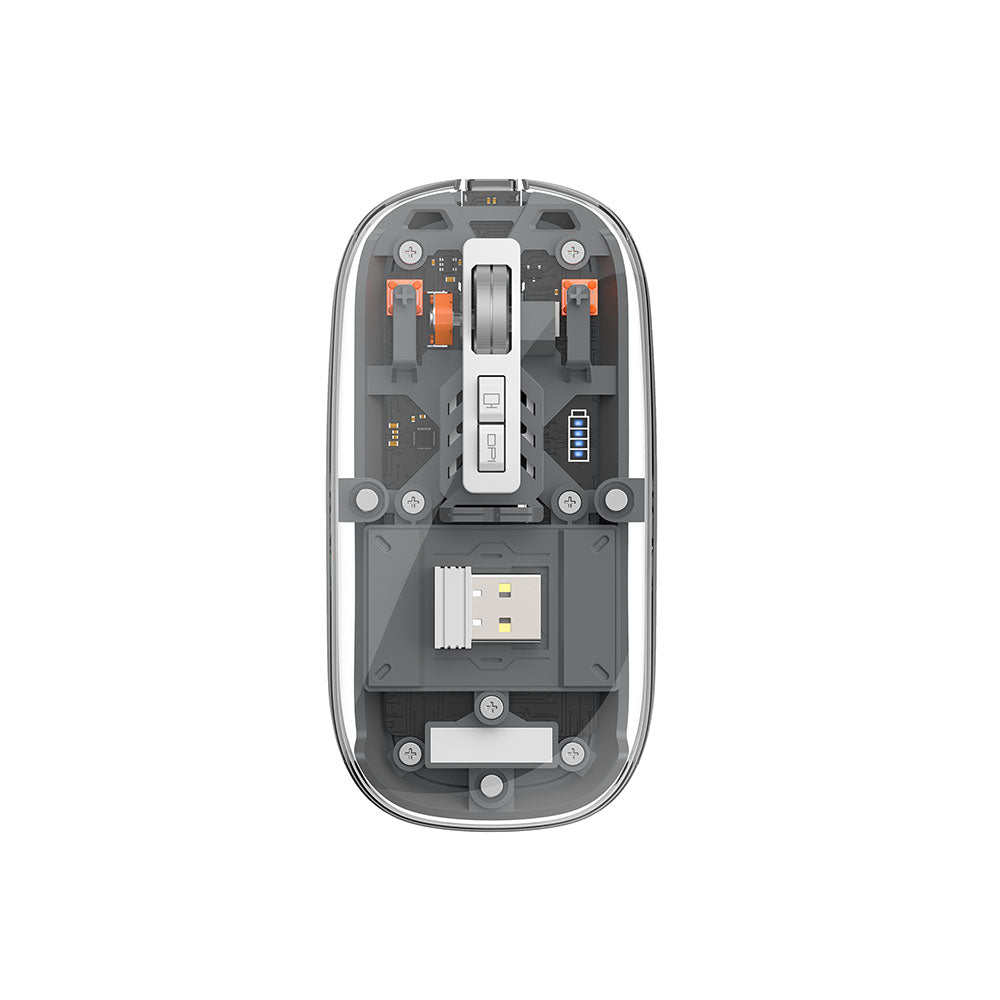 Wiwu WM105 Crystal RGB LED Illuminated Transparent Design Mouse Gray