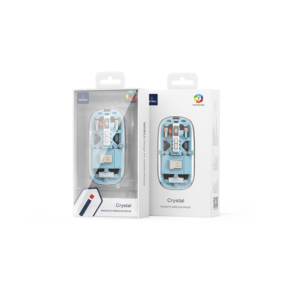 Wiwu WM105 Crystal RGB LED Illuminated Transparent Design Mouse Blue