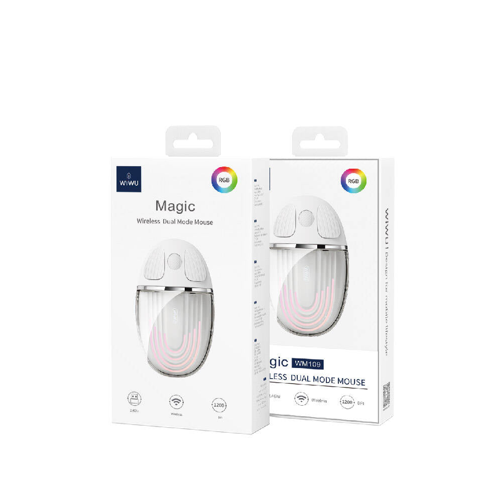 Wiwu WM109 Magic Wimice Series Transparent Design Wireless Mouse 1200 DPI Pink