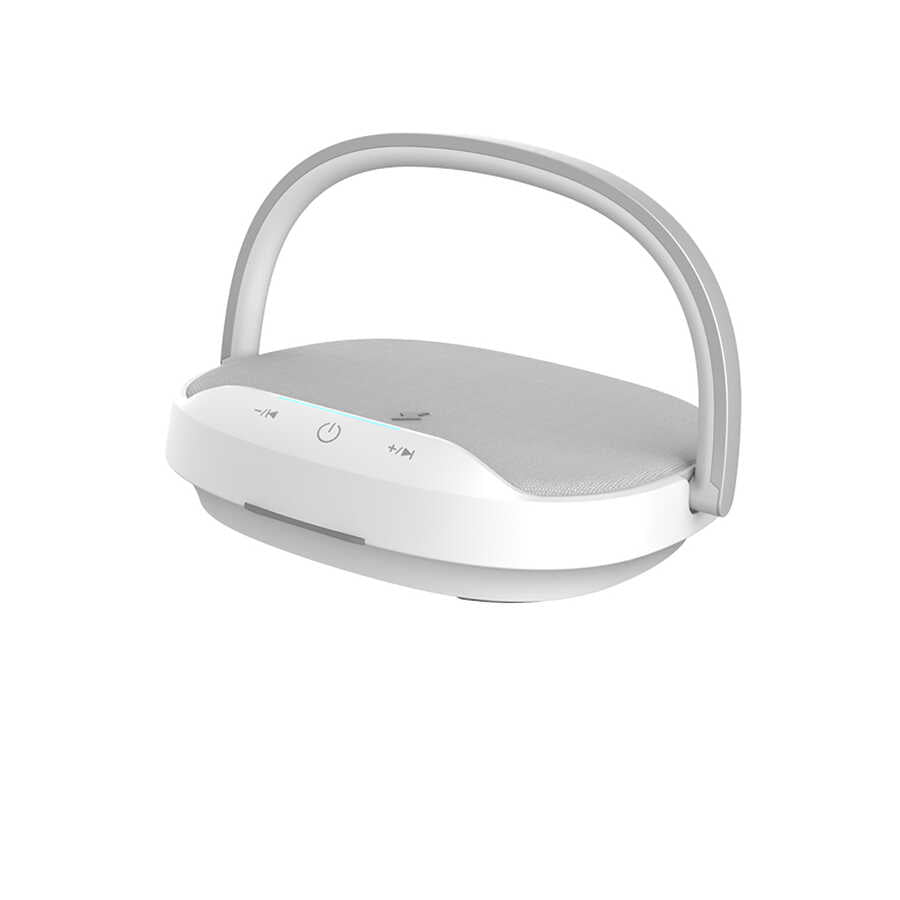 Wiwu Y1 Gece Lambalı Ve Kablosuz Şarj Standlı Bluetooth Speaker Hoparlör Gri