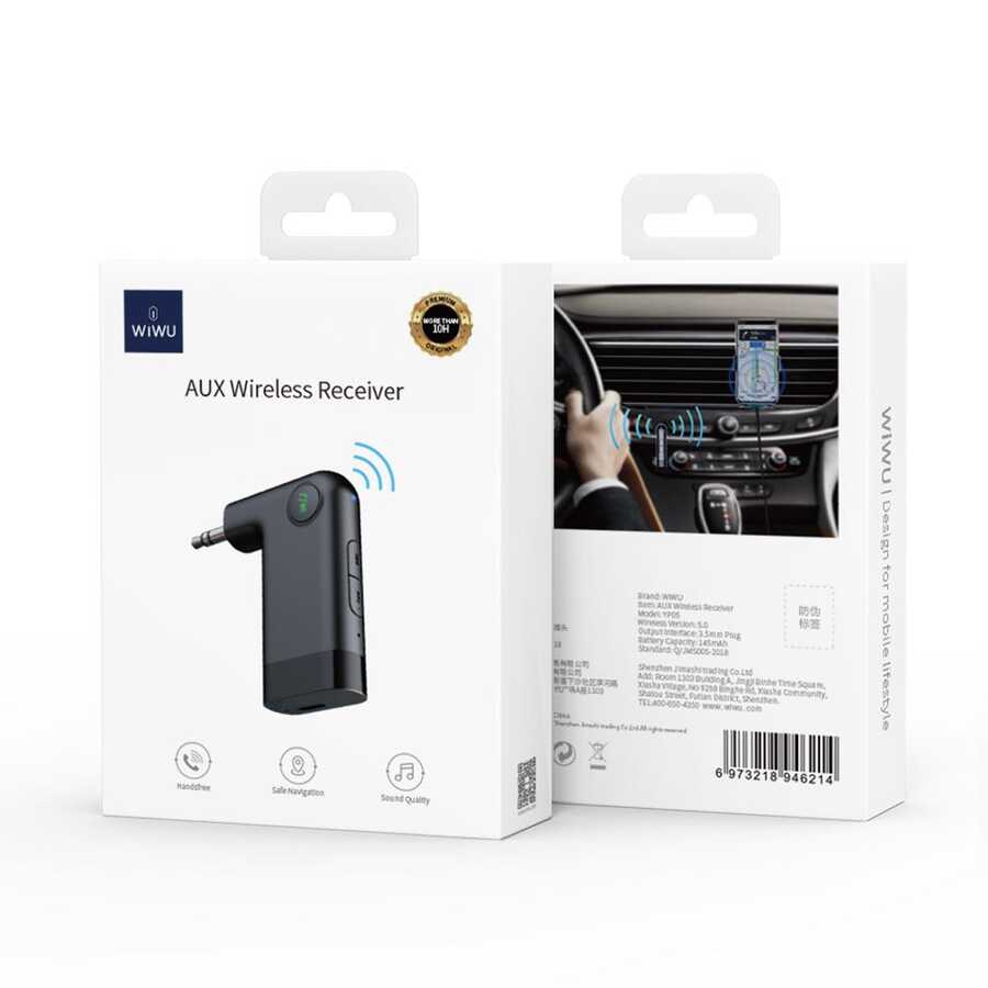 Wiwu YP-05 Bluetooth Receiver Wireless Audio Receiver Black