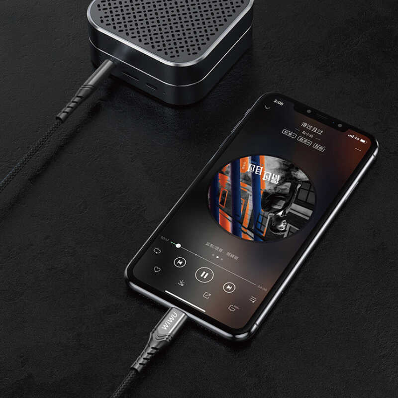 Wiwu YP-02 Lightning To Aux Audio Cable Black