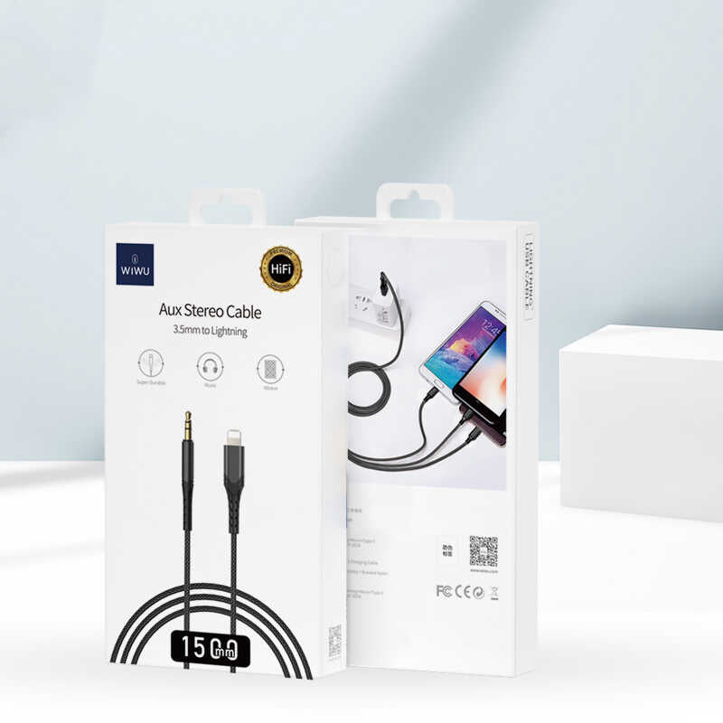 Wiwu YP-02 Lightning To Aux Audio Cable Black