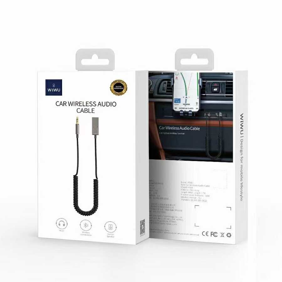 Wiwu YP-04 Wireless Aux Audio Cable Black