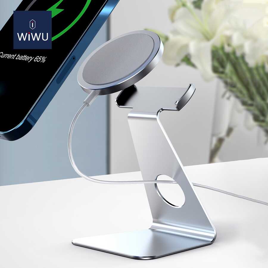 Wiwu ZM303 M-safe Şarj Standı Gümüş