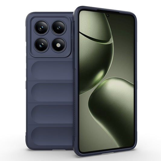 Xiaomi 14T Case Flexible TPU Hollow Back Surface Design Zore Ethnic Silicone Cover Navy Blue