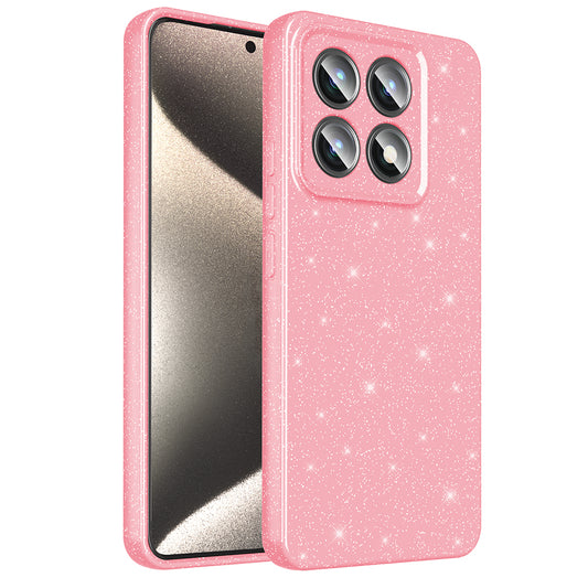 Xiaomi 14T Case Camera Protection Glitter Luxury Zore Cotton Cover Light Pink