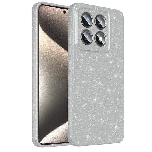 Xiaomi 14T Case Camera Protection Glitter Luxury Zore Cotton Cover Silver