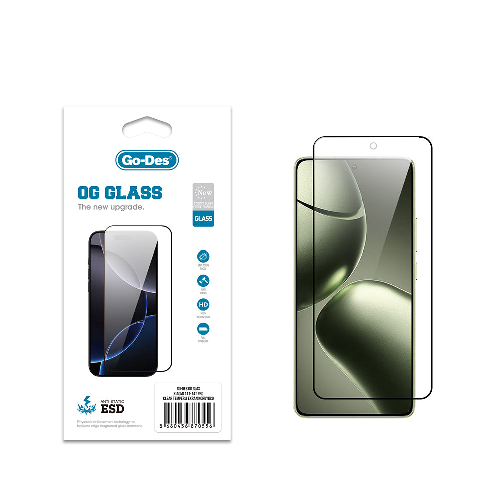 Xiaomi 14T Pro Go Des OG Glass Antistatic Tempered Glass Screen Protector Transparent