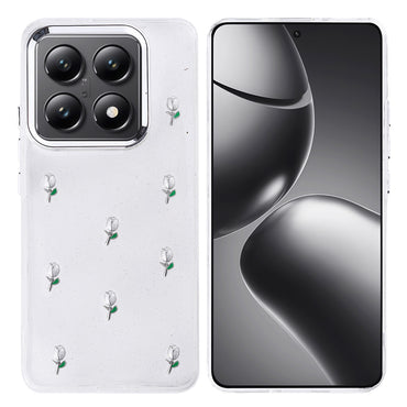 Xiaomi 14T Pro Case Airbag Design Glitter Transparent Zore Polar Cover Tulip