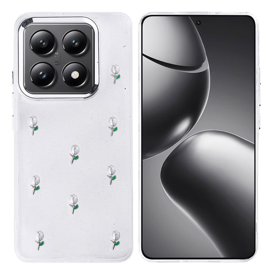 Xiaomi 14T Pro Case Airbag Design Glitter Transparent Zore Polar Cover Tulip