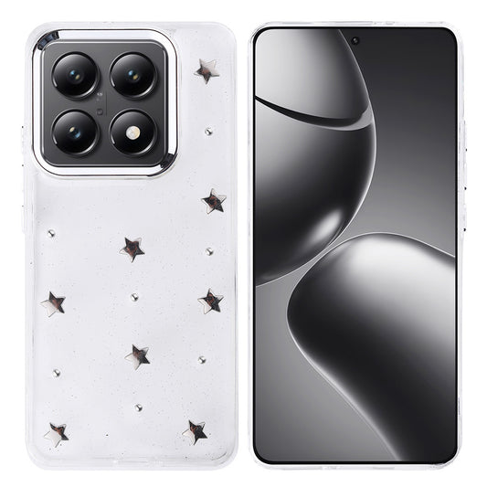 Xiaomi 14T Pro Case Airbag Design Glitter Transparent Zore Polar Cover Star