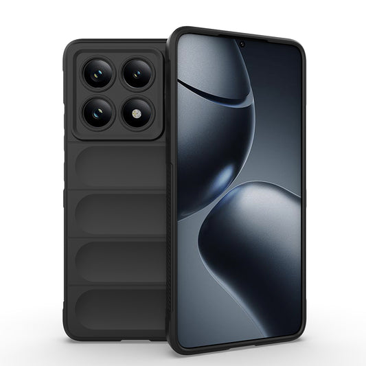 Xiaomi 14T Pro Case Flexible TPU Hollow Back Surface Design Zore Ethnic Silicone Cover Black