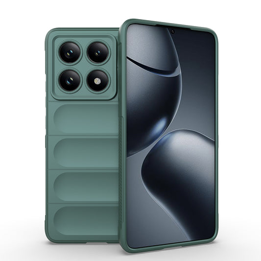 Xiaomi 14T Pro Case Flexible TPU Hollow Back Surface Design Zore Ethnic Silicone Cover Dark Green