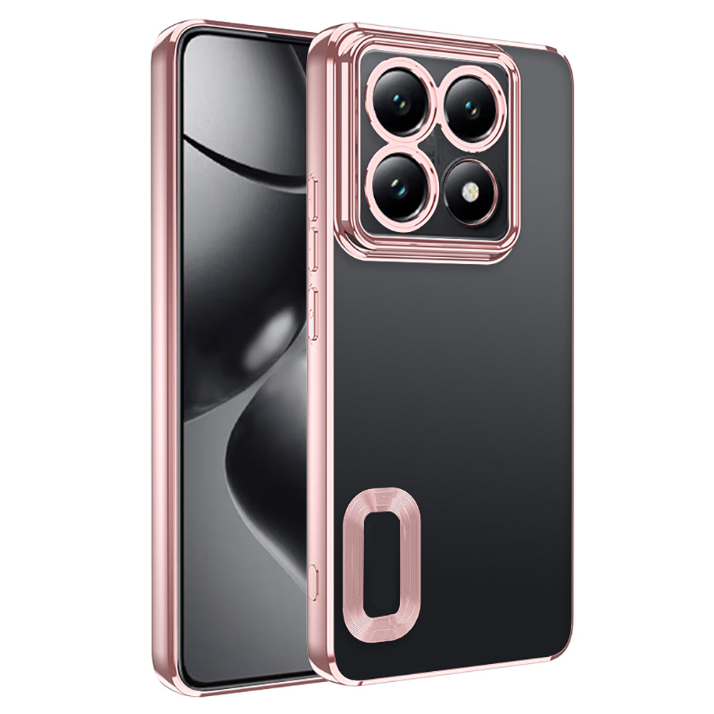 Xiaomi 14T Pro Case Camera Protection Logo Showing Zore Omega Cover Rose Gold