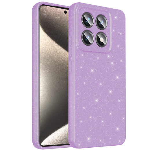 Xiaomi 14T Pro Case Camera Protection Glitter Luxury Zore Cotton Cover Lilac