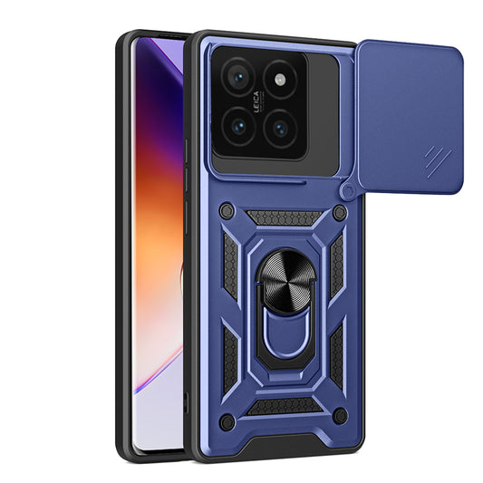 Xiaomi 14T Pro Case Magnetic Stand Camera Protection Zore Sliding Vega Cover Blue