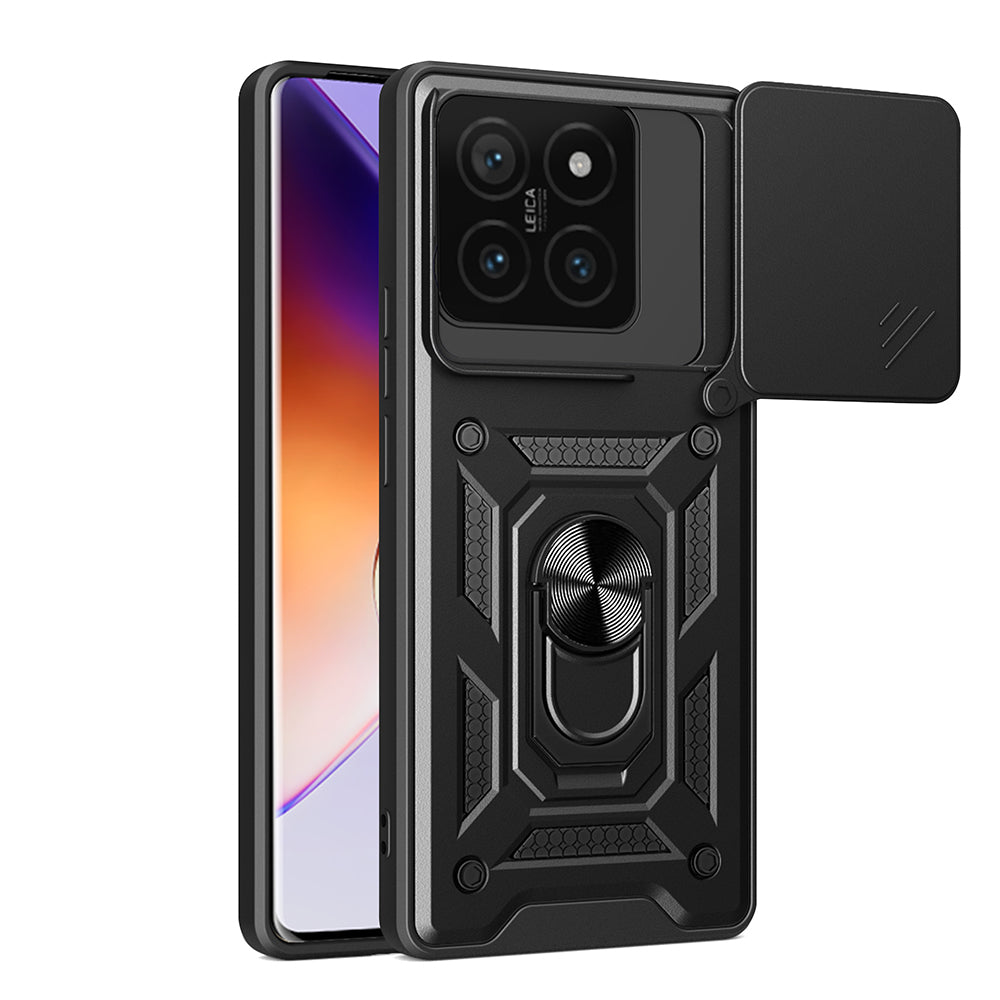 Xiaomi 14T Pro Case Magnetic Stand Camera Protection Zore Sliding Vega Cover Black