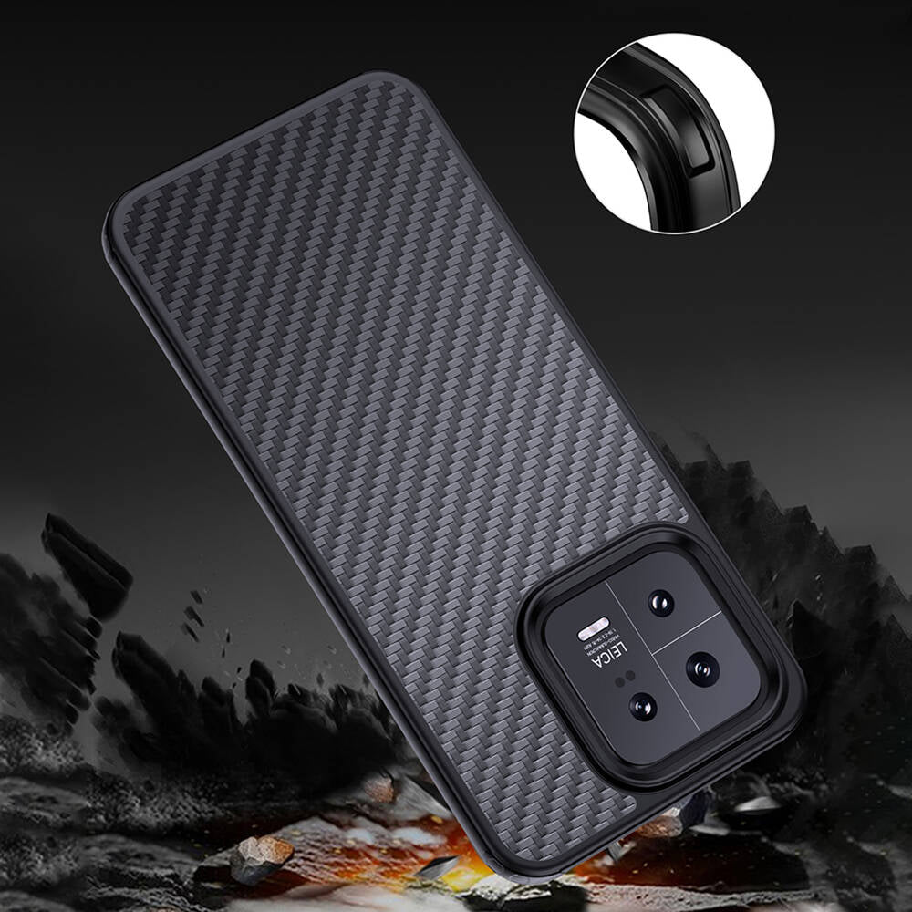 Xiaomi Mi 13 Case Aramid Carbon Fiber M-safe Featured Wlons Radison Cover Black