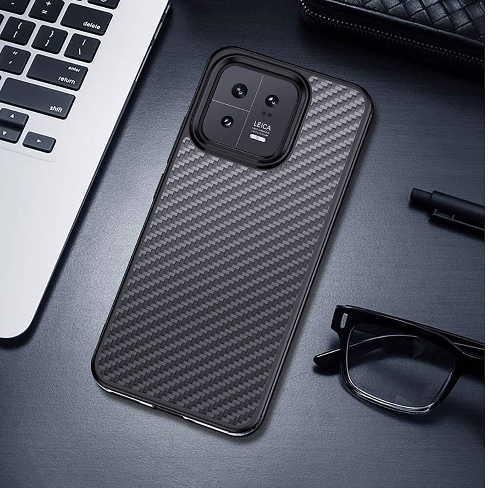 Xiaomi Mi 13 Case Aramid Carbon Fiber M-safe Featured Wlons Radison Cover Black