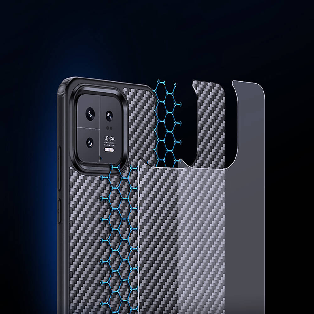 Xiaomi Mi 13 Case Aramid Carbon Fiber M-safe Featured Wlons Radison Cover Black
