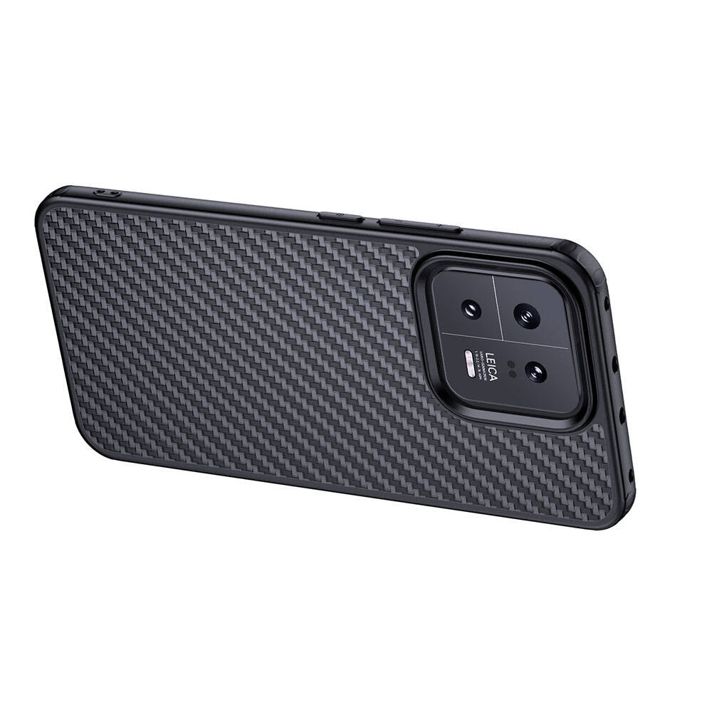 Xiaomi Mi 13 Pro Kılıf Aramid Karbon Fiber M-safe Özellikli Wlons Radison Kapak Siyah