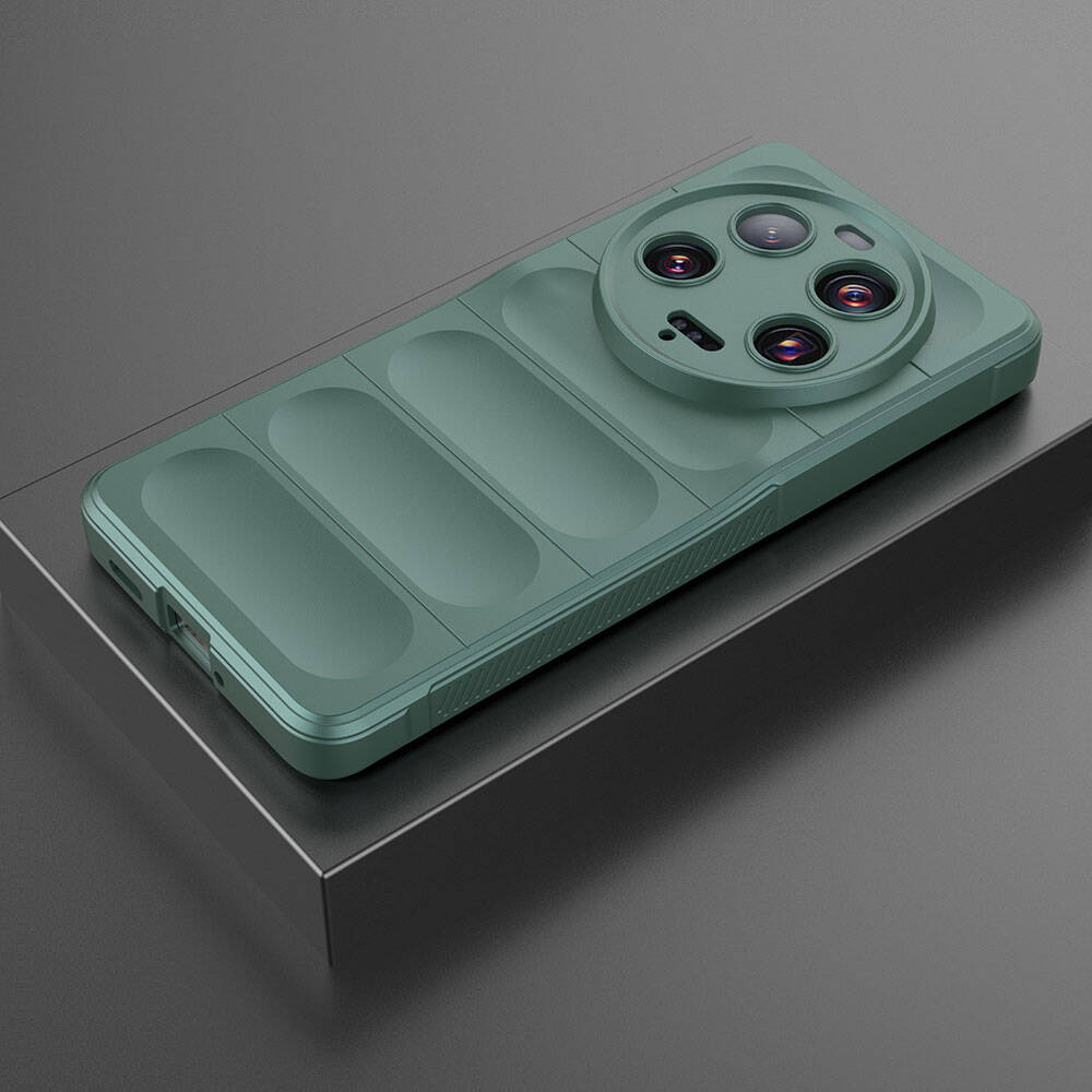 Xiaomi Mi 13 Ultra Case Flexible TPU Hollow Back Surface Design Zore Ethnic Silicone Cover Dark Green