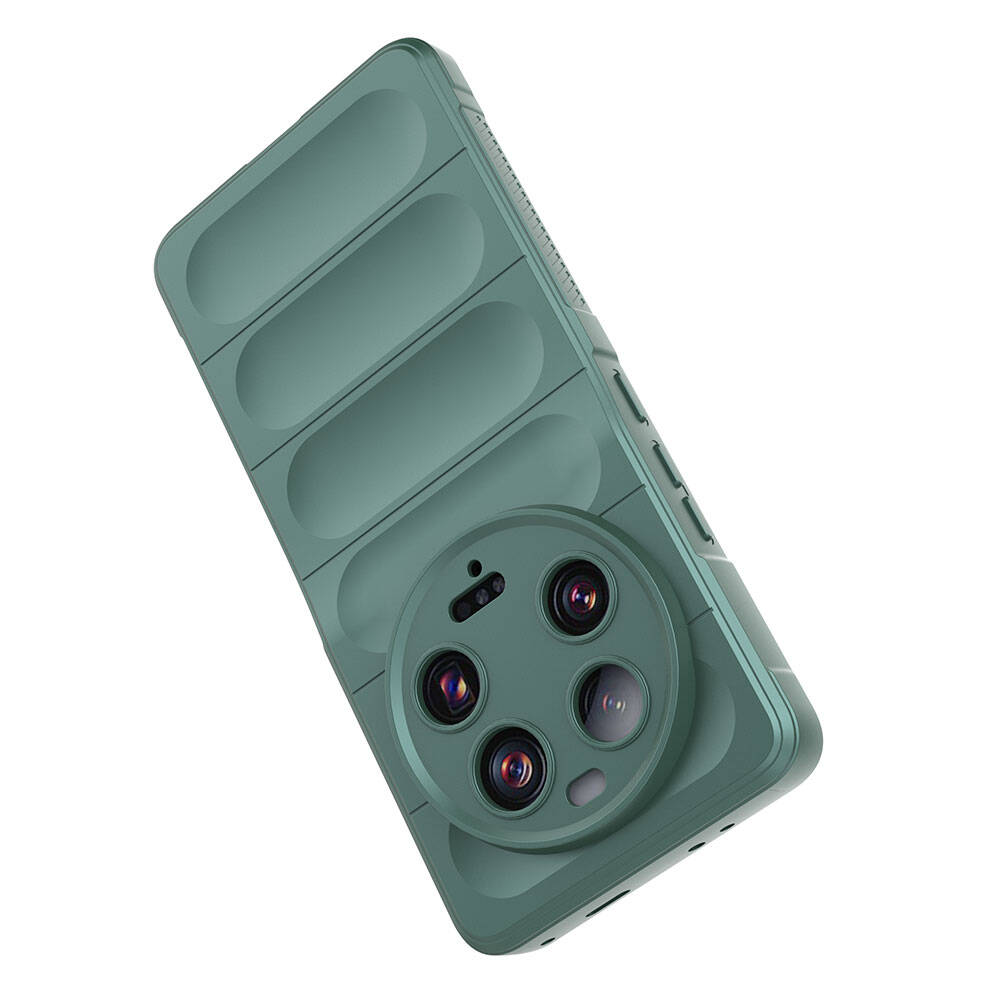 Xiaomi Mi 13 Ultra Case Flexible TPU Hollow Back Surface Design Zore Ethnic Silicone Cover Dark Green