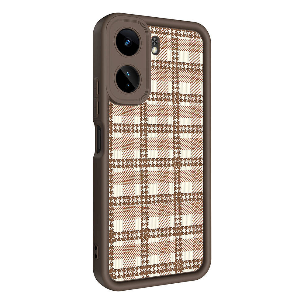Xiaomi Mi 13T Pro Case Camera Protection Printed Back Surface Zore Classy Cover Light Brown