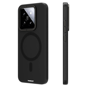Xiaomi Mi 14 Kılıf M-safe Şarj Özellikli Youngkit Hidden Sand Serisi Kapak Siyah