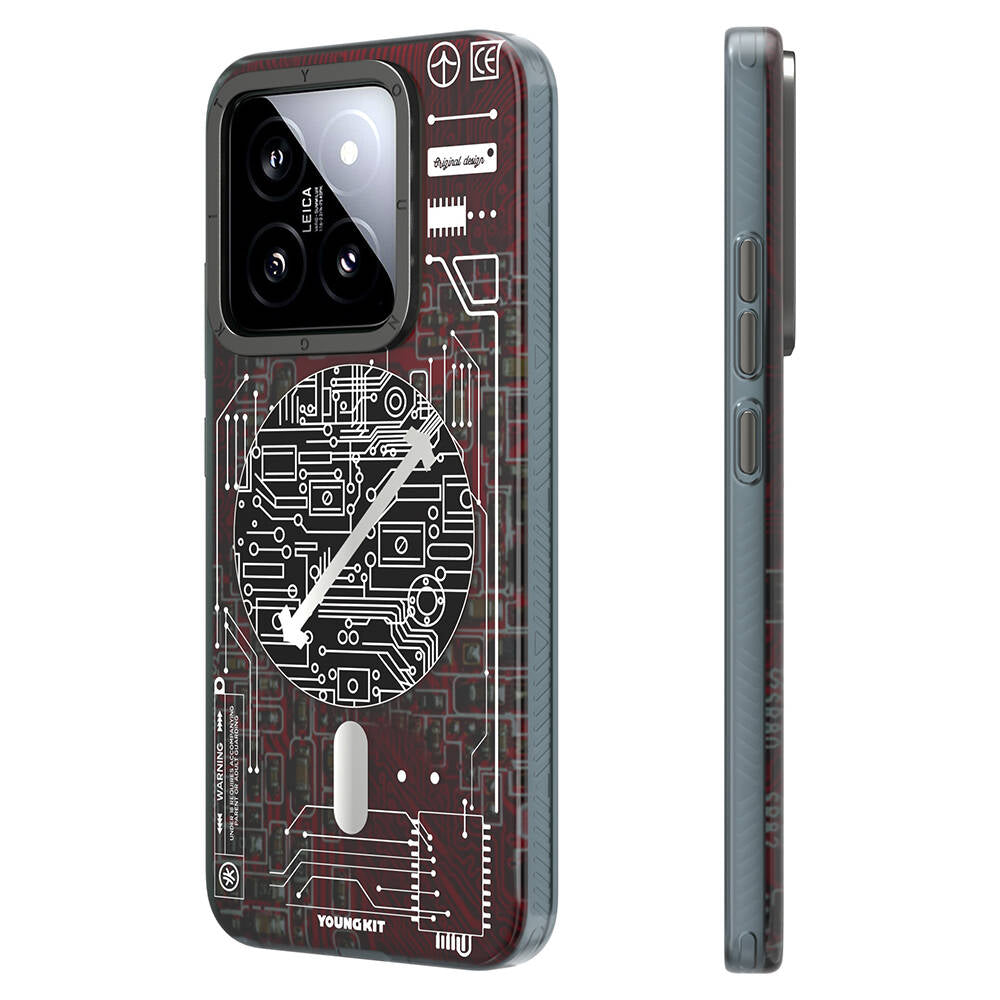 Xiaomi Mi 14 Case M-safe Charging Feature YoungKit Technology Series Cover Red