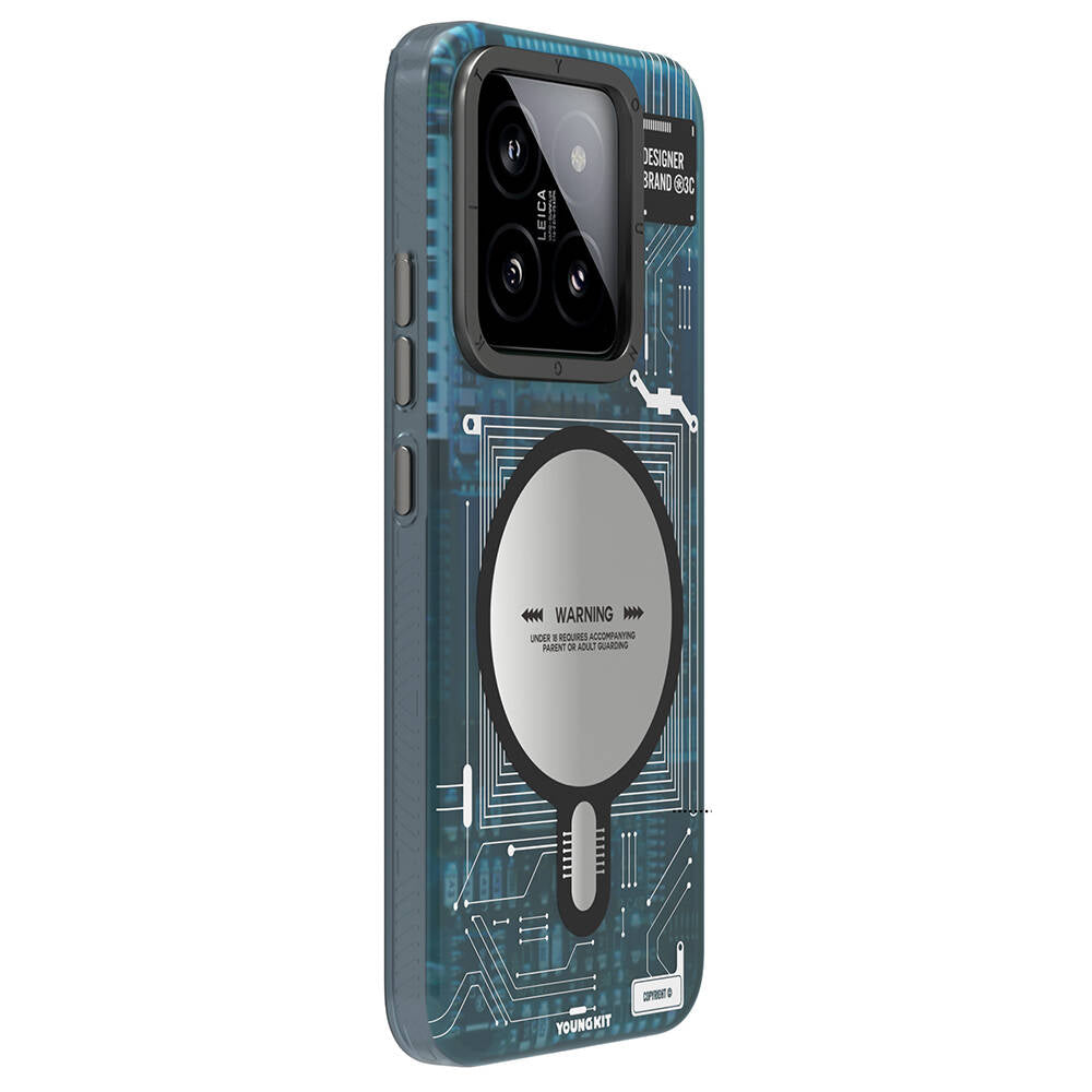 Xiaomi Mi 14 Case M-safe Charging Feature YoungKit Technology Series Cover Blue