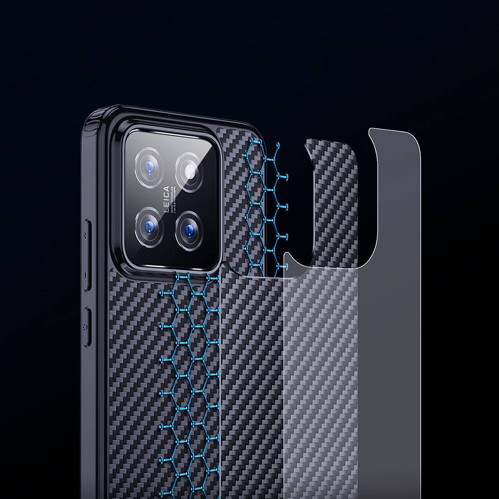 Xiaomi Mi 14 Pro Case Aramid Carbon Fiber M-safe Featured Wlons Radison Cover Black