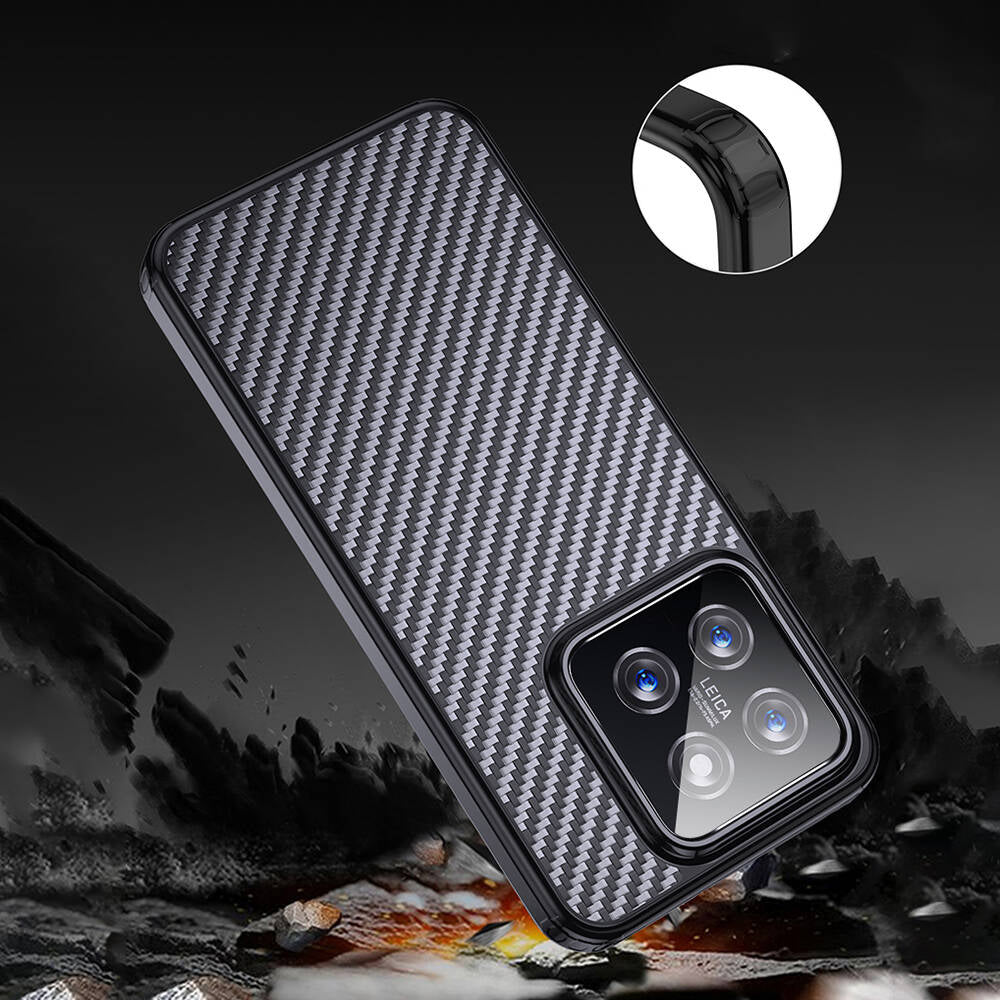 Xiaomi Mi 14 Pro Case Aramid Carbon Fiber M-safe Featured Wlons Radison Cover Black