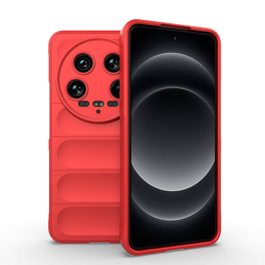 Xiaomi Mi 14 Ultra Case Flexible TPU Hollow Back Surface Design Zore Ethnic Silicone Cover Red
