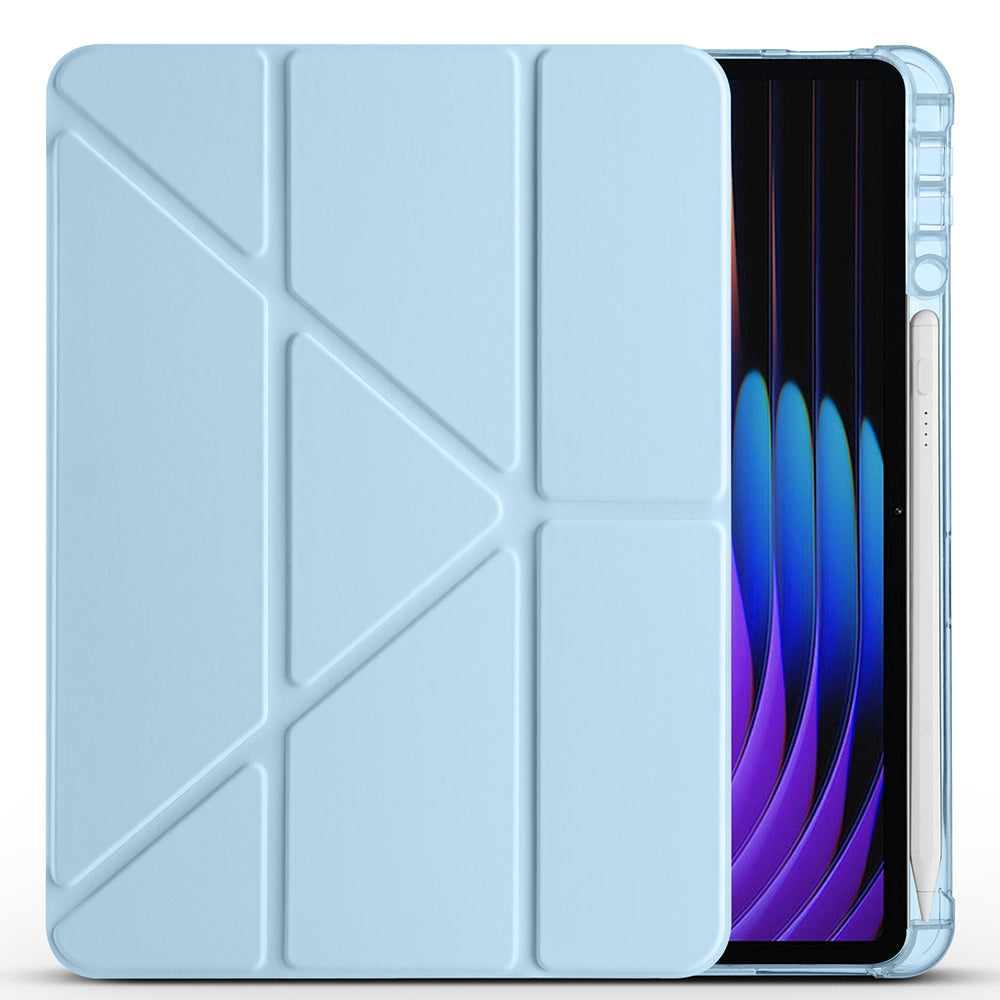 Xiaomi Pad 7 Case Zore Tri Folding Stand Case with Pen Compartment Blue