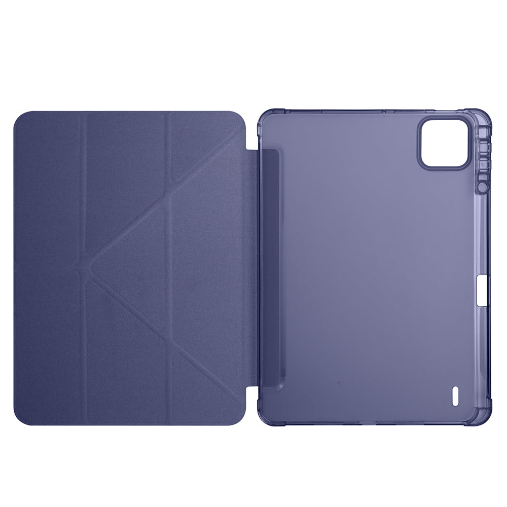 Xiaomi Pad 7 Case Zore Tri Folding Stand Case with Pen Compartment Blue