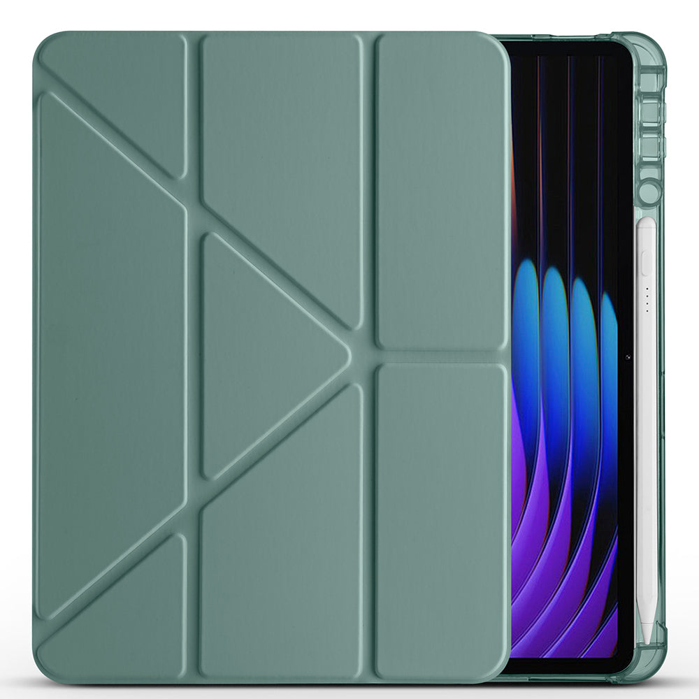 Xiaomi Pad 7 Case Zore Tri Folding Stand Case with Pen Compartment Blue