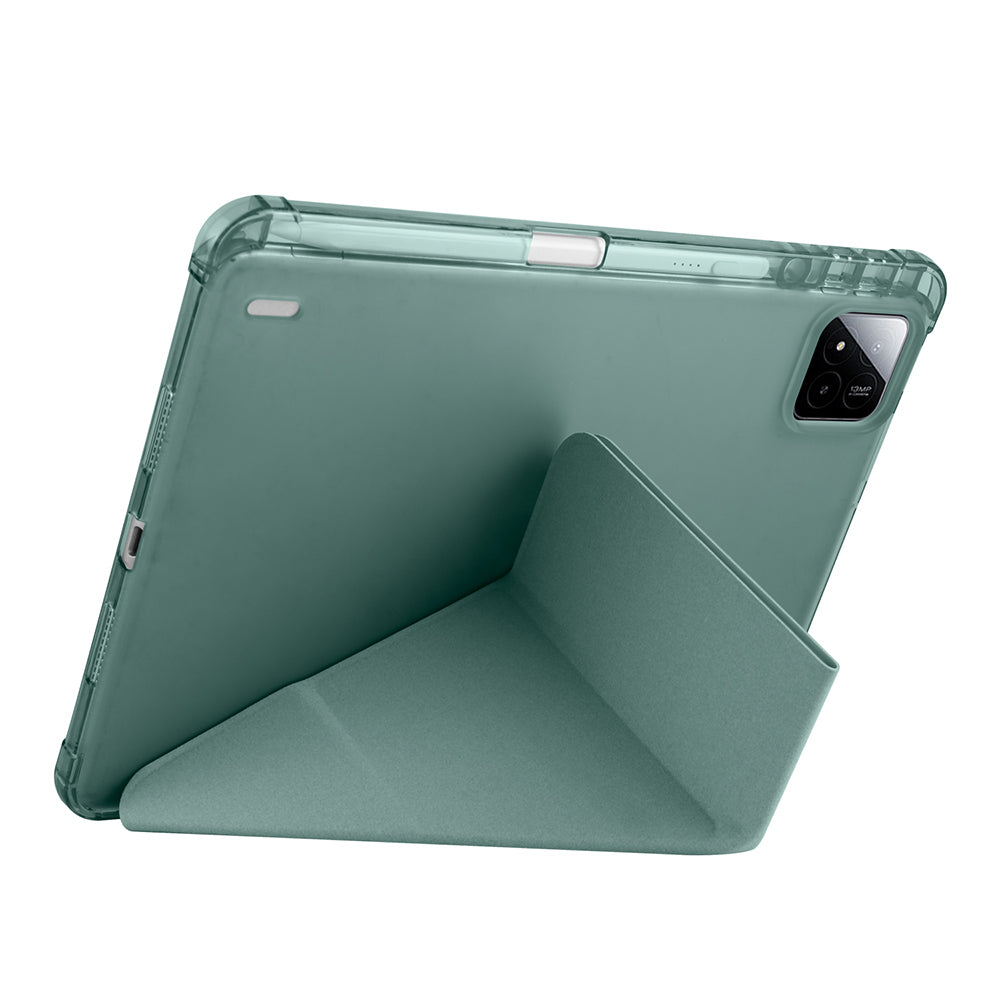 Xiaomi Pad 7 Case Zore Tri Folding Stand Case with Pen Compartment Blue