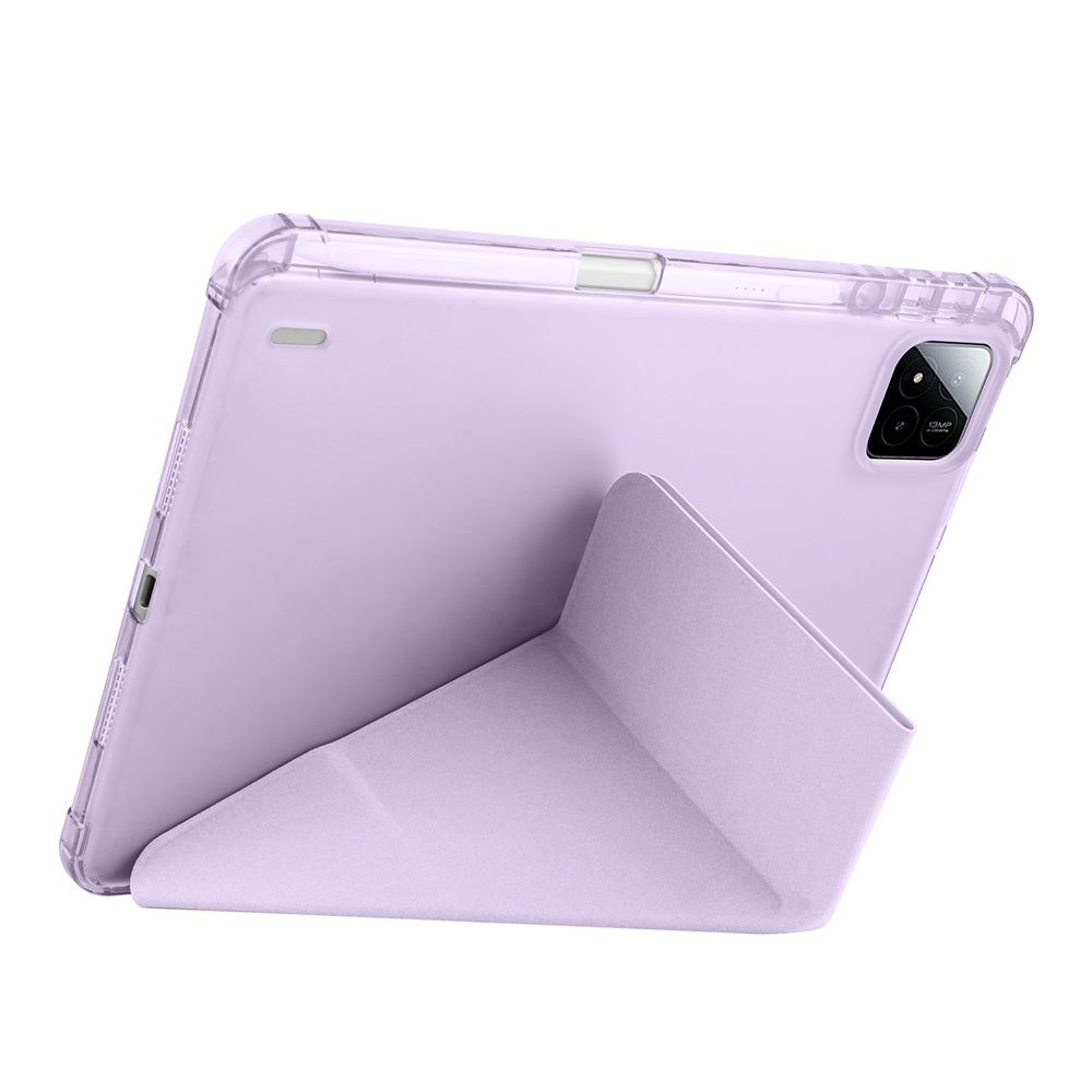 Xiaomi Pad 7 Case Zore Tri Folding Stand Case with Pen Compartment Blue