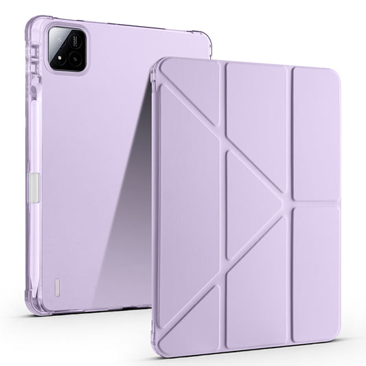 Xiaomi Pad 7 Pro Case Zore Tri Folding Stand Case with Pen Compartment Lilac