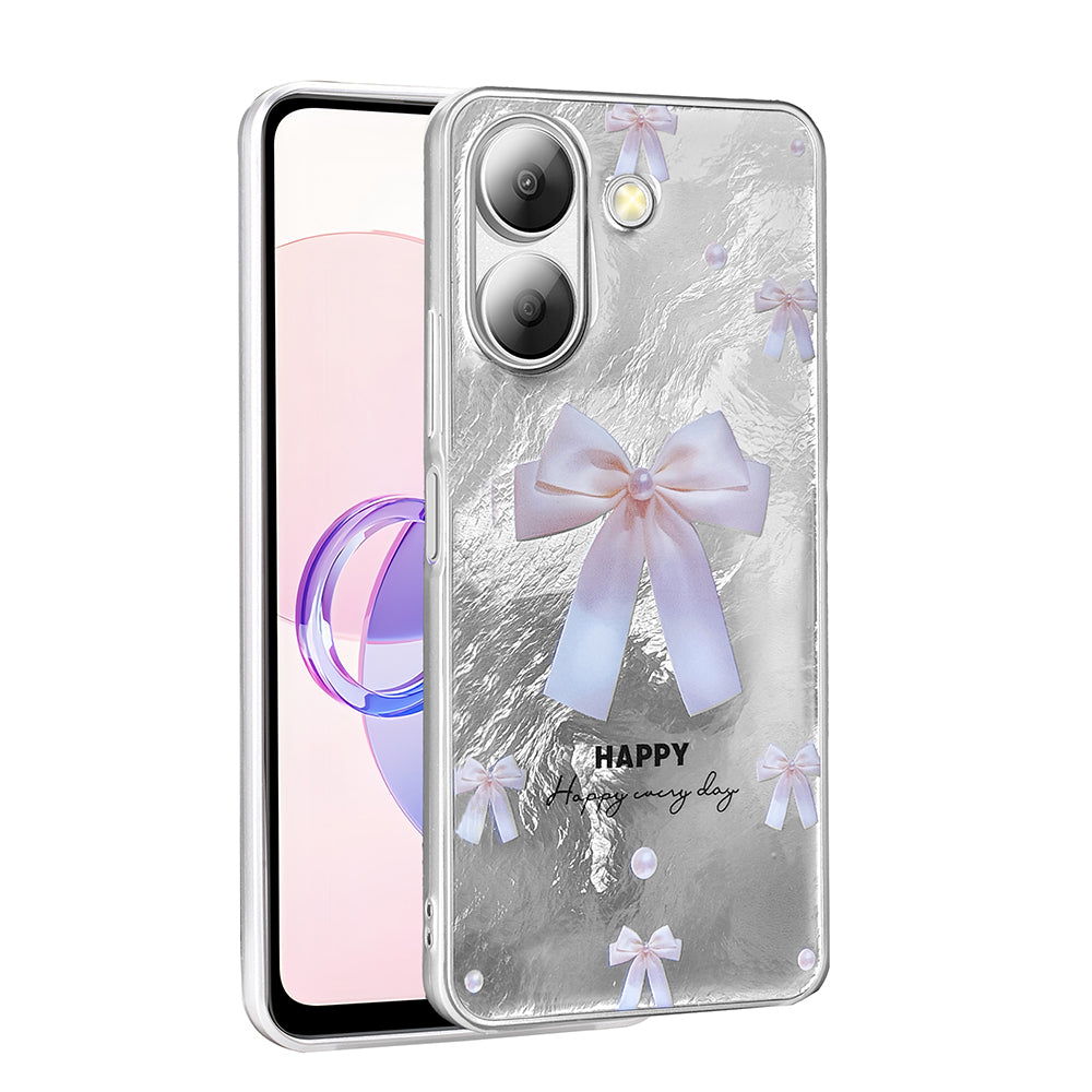 Xiaomi Poco C65 Case Patterned Zore Mep Cover Pearl Bow