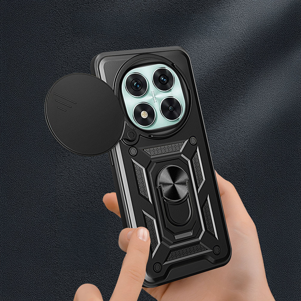 Xiaomi Poco X7 Kılıf Magnetik Standlı Kamera Korumalı Zore Sürgülü Vega Kapak Siyah