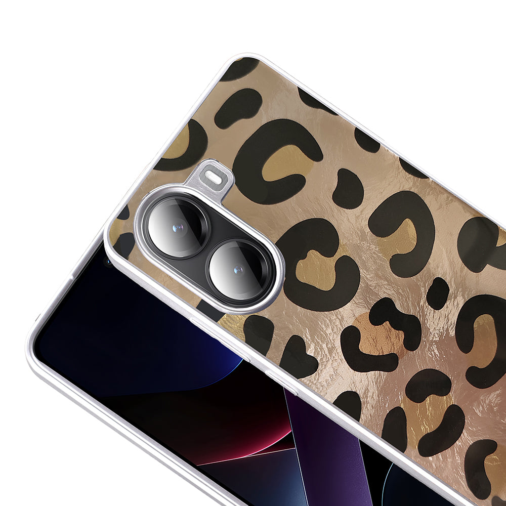 Xiaomi Poco X7 Pro Case Patterned Zore Mep Cover Gold Leopard